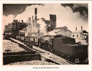 Factories Are Few Raw Materials by Trains